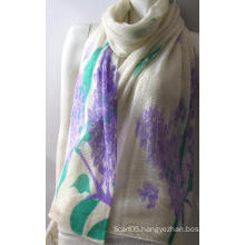 Cashmere Light Loose Knit Shawl Printed